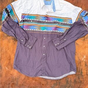 Roper Men's Colorful Southwestern Button Down Shirt
